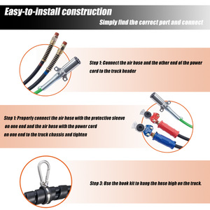 Manguera de aire en espiral <span class=keywords><strong>4</strong></span> en 1 y montaje de cable eléctrico <span class=keywords><strong>ABS</strong></span> Tubo de freno de nailon para remolques de tractor - Product Image 5