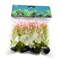 5 pièces/sac 10cm Mix Designs en gros pas cher plantes artificielles ornementales en plastique herbe pour Aquarium aquarium décoration