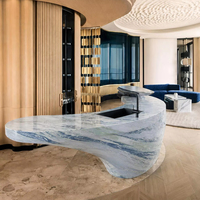 FANCY STONE Finition marbre naturel bleu ciel et nuages blancs pour les plans de travail d'îlots de lavabo et les projets de murs décoratifs