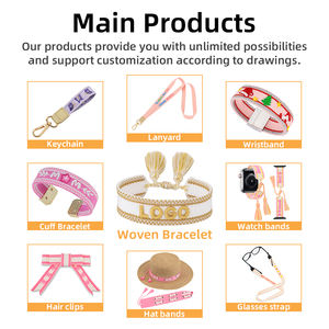 Braccialetti Personalizzati con Logo Ricamato, Charm dell'Amicizia, Fiori e Nappine Fatte a Mano per Donne - Product Image 4