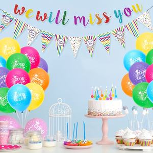 Kit de décoration de fête avec arche de ballons colorés et bannière 'Nous vous manquerons' pour les fêtes de retraite et de remise des diplômes - Product Image 2