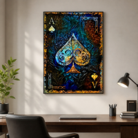 Impression murale de poker As de Pique, image de carte à jouer pour salle de jeux, casino, bar lounge, décoration intérieure contemporaine