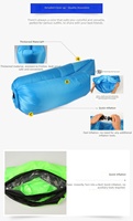 Canapé gonflable portable pour une personne, chaise longue en polyester, résistant à l'eau, pliable, pour l'extérieur, la plage, le parc