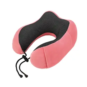 Free Sample Soft and Support U Shape Travel Pillow for Airplane Sleeping Rest Memory Foam Neck Pillows with Phone Holder