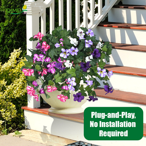 Flores artificiales de gloria de la mañana, flores de imitación colgantes de glicinia, cesta colgante de plantas, <span class=keywords><strong>petunias</strong></span> para decoración de jardines al aire libre - Product Image 3