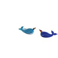 Figurine miniature en verre soufflé artisanal Narval, animal marin coloré, art en verre miniature, petite décoration de bureau, cadeau