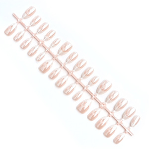 30 faux <span class=keywords><strong>ongles</strong></span> <span class=keywords><strong>Hailey</strong></span> French Press-on, forme amande moyenne, électro-plaqués, scintillants, couleur nude, pour femmes, usage quotidien - Product Image 6
