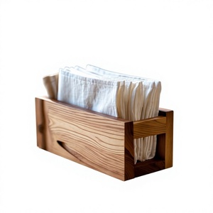 AZ ENTERPRISES Modern Freestanding Wood <b>Tissue</b> <b>Box</b> and Napkin <b>Holder</b> for Home Hotel Restaurant Use - Product Image 3
