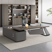 Ensemble de bureau et chaise de bureau Boss Bureau d'ordinateur en bois de direction moderne Mobilier commercial modulaire haut de gamme