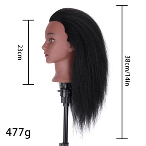 Tête à Coiffer Professionnelle <span class=keywords><strong>Cheveux</strong></span> Humains, Tête d'Apprentissage de Coiffure <span class=keywords><strong>Afro</strong></span> avec <span class=keywords><strong>Cheveux</strong></span> Naturels - Product Image 3