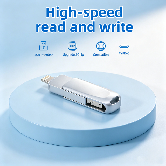 High-quality Metal Dual-interface USB Flash Drive New Compatible with Computers Smartphones with Resume-able File Transfers