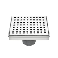 Drain de douche carré en acier inoxydable anti-colmatage avec couvercle à trou rond pour la rénovation résidentielle