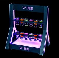 Support de présentation LED rechargeable pour bouteilles, verres à cocktail, verres à shot et verres à champagne, design Grande Roue