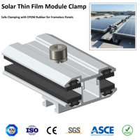 Art Sign |   Système de montage solaire, pince pour module à film mince, pince pour panneau sans cadre en aluminium, pour support de montage de panneau solaire