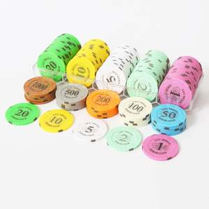 Nuevas fichas de póker personalizadas con impresión láser, grabado UV e impresión UV, en caja de plástico, juego de mesa Texas Hold'em, fichas de plástico. - Product Image 1