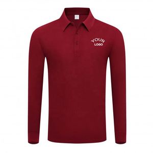 Chemises polo longues personnalisées de haute qualité en gros, motifs personnalisés, style simple - Product Image 4