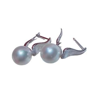 Accesorios de Joyería de Plata S925 para DIY, Bandeja Vacía con Cuentas Redondas de 9-11 mm y Broche de Oreja de 12 mm, Diseño Simple con Perla Chapada 21030 - Product Image 5