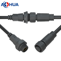 Connecteur Étanche M16 9 Broches Mâle-Femelle pour Câble de Signalisation, Montage sur Panneau, Prises Électriques PA66 CE ROHS