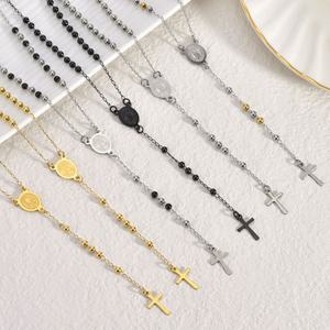 Rosario de Acero Inoxidable de Lujo Ligero Color Oro 14k, Resistente al Deslustre, para Hombre y Mujer - Product Image 1