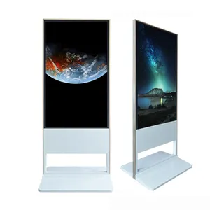 Pantalla táctil Vertical ultrafina de doble cara para publicidad de interiores, pantalla Lcd de 55 pulgadas para publicidad, publicidad Digital