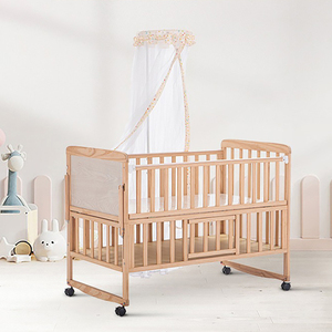 Berceau avec garde-corps <span class=keywords><strong>Lit</strong></span> en pin Maternelle Bébé Patchwork Berceau - Product Image 2
