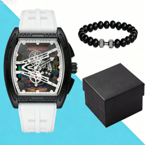 Montre à quartz <span class=keywords><strong>Richard</strong></span> Cask pour homme, design ajouré et tendance, bracelet en alliage, épaisseur du boîtier 10 mm, affichage à aiguilles, vente en gros - Product Image 4