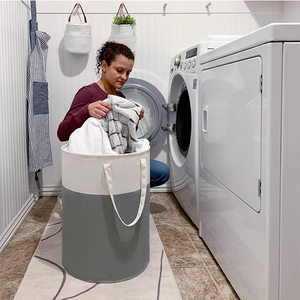 En iyi satış kolej yurt katlanabilir kumaş kirli giysi saklama kovaları 60L kirli çamaşır sepeti kapaklı - Product Image 5