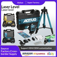 Niveau laser vert 16 lignes auto-nivelant avec trépied, kit laser rotatif portable haute précision pour la construction et la topographie