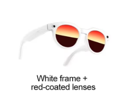White frame + red-coated lenses