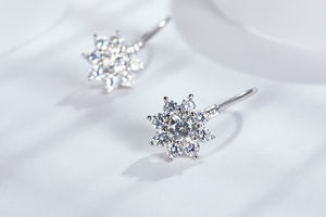 Pendientes y Colgante de Girasol de Plata Pura con Rodio y Silicio de 0.5ct Certificados por All Fashion, Joyería Larga Colgante - Product Image 5