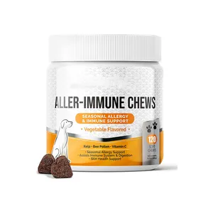 OEM Dog Seasonal Allergy Support Soft Chews Aller Chews Immune Supplement Healthy Skin Coat Digestion Vitamin C Kelp Dogs Chews