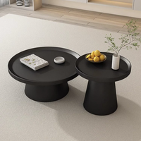 Table basse chic style crème, table d'appoint minimaliste en fer, ensemble de tables à thé pour salon B&B