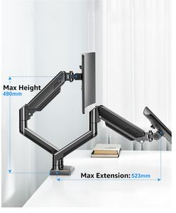 ขาตั้งจอคู่ รองรับจอขนาด 13-27 นิ้ว รับน้ำหนักได้ 2-12 กก. สำหรับจอ 2 จอ - Product Image 5