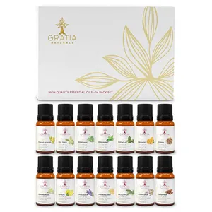 Grosir Label Pribadi 100% Organik Aroma Murni Aromaterapi Minyak Esensial Set Kit 14/10Ml untuk Diffuser
