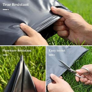 Bâche plastique 6 mil 10 pi x 25 pi, polyéthylène noir robuste, imperméable, barrière anti-mauvaises herbes, protection UV - Product Image 6