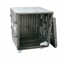 Boîtier de rack en plastique PE 8U/12U/14U/16U, Flight case antichoc à roulettes pour mixeur audio et amplificateur