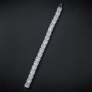 Pulsera DE TENIS personalizada con diamantes completos de Hip Hop, pulsera de plata 925 VVS Iced Out Moissanite Diamond, pulseras chapadas en oro amarillo - Product Image 5