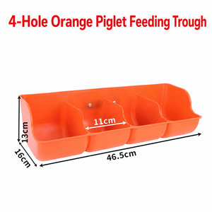4-Hole Plastic Piglet Feeding <strong>Trough</strong> Orange PP Pig Feeder Bowl Livestock Feed <strong>Trough</strong> for Pig Farm Equipment - Product Image 2