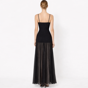 Custom Wholesale Fashion Chic Design Oem <strong>Ladies</strong> <strong>Clothing</strong> Elegant Women slip Chiffon Pleated Maxi Dress - Product Image 2