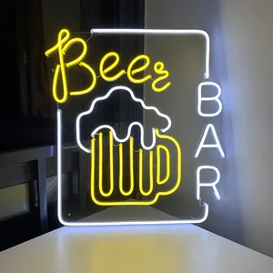 Decorazione murale di alta qualità insegna al Neon illuminazione Budweiser birra tazza Bar bottiglia insegne luminose al Neon pubblicità