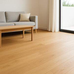 Parquet en bois d'ingénierie massif en chêne blanc brossé mat à lattes larges pour la décoration d'appartements, d'hôtels et de bureaux – Commandes en gros - Product Image 2