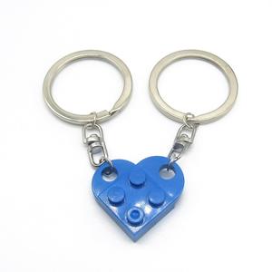 Brique colorée <span class=keywords><strong>porte</strong></span>-clés Couple cadeaux amitié <span class=keywords><strong>porte</strong></span>-clés 2 pièces correspondant <span class=keywords><strong>coeur</strong></span> <span class=keywords><strong>porte</strong></span>-clés petite amie petit ami cadeaux pour les femmes - Product Image 2