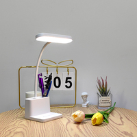 Expédition d'usine petit étudiant dortoir lampe de bureau étude Protection des yeux lampe de table rechargeable avec porte-stylo