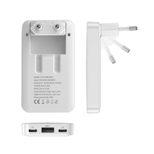 Cargador de Pared USB A+C Ultrafino de 65W, 3 Puertos, <span class=keywords><strong>Carga</strong></span> Rápida, Enchufe Plegable, Compatible con <span class=keywords><strong>iPad</strong></span>, iPhone, Samsung y Galaxy - Product Image 4