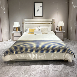 KMJ Set Camera da <span class=keywords><strong>Letto</strong></span> di Lusso Moderno in Stile Villa Italiana, <span class=keywords><strong>Letto</strong></span> <span class=keywords><strong>Matrimoniale</strong></span> in Pelle, <span class=keywords><strong>Letto</strong></span> King Size - Product Image 2