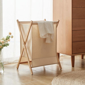 Cesto de ropa plegable de bambú, organizador de ropa rectangular plegable para almacenamiento en el baño y el dormitorio - Product Image 1