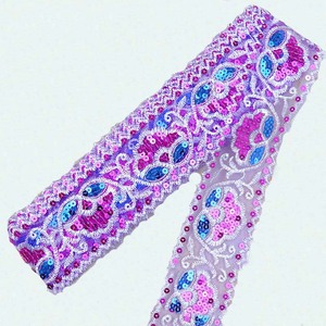 <span class=keywords><strong>Filet</strong></span> paillettes dentelle broderie 6.5cm bricolage vêtements couture accessoire maille dentelle broderie avec paillettes pour rideau décoration garnitures - Product Image 6