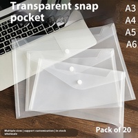 Sacs de rangement sur mesure A4-A7, PP A5 B5 B4, bouton pression, transparent, fichier horizontal vertical A3, rangement couleur