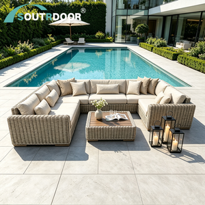 Offre Spéciale : Ensemble <span class=keywords><strong>de</strong></span> Canapés Modernes d'Extérieur en Rotin PE, Résistant aux Intempéries, Idéal pour Ferme, Patio, Cour, Hôtel, Parc – Écologique et Anti-UV - Product Image 5