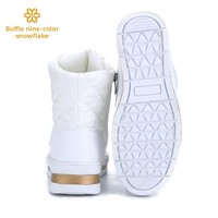 Liquidation : Bottes d'hiver pour femme, plates, basses, chaudes, antidérapantes, imperméables, à semelle épaisse, confortables, en plastique – Vente en gros directe usine